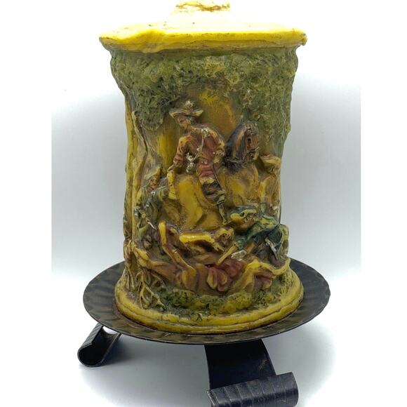 Vintage‎ German Hand Carved Candle Johann Gunter Walldurn Badencast candle stand - Picture 1 of 8